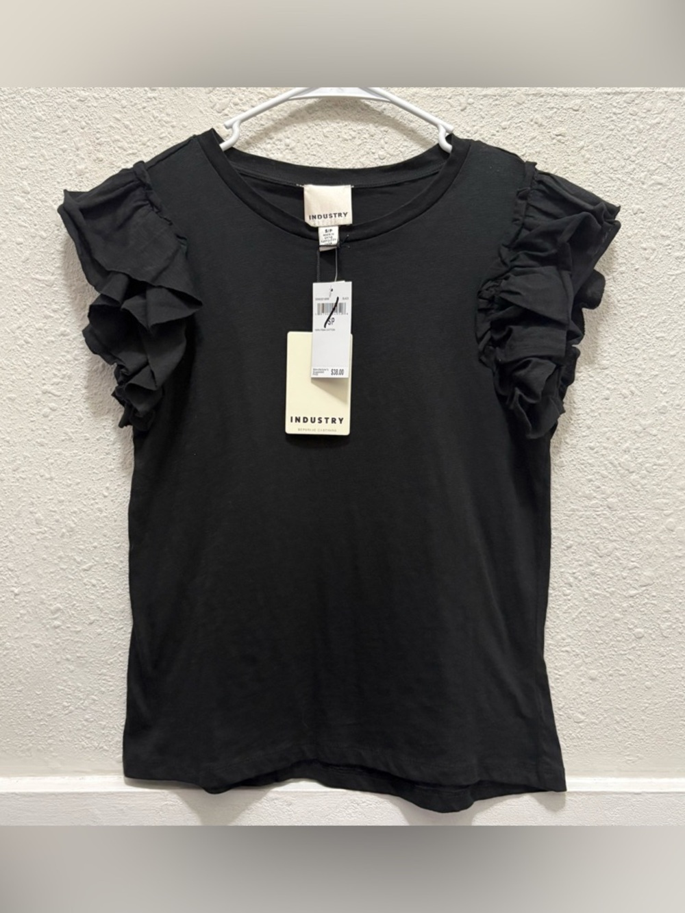 Industry Republic Clothing Double Flutter Sleeve Tee NWT Small